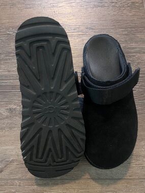 Ugg Black Slip-On Clog with Hook-and-Loop Strap